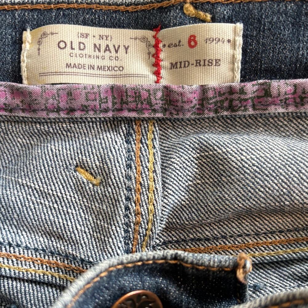 Old Navy 90's Y2K Vintage Patch Pocket Bootcut Jeans Mid Rise 6 - Picture 5 of 9